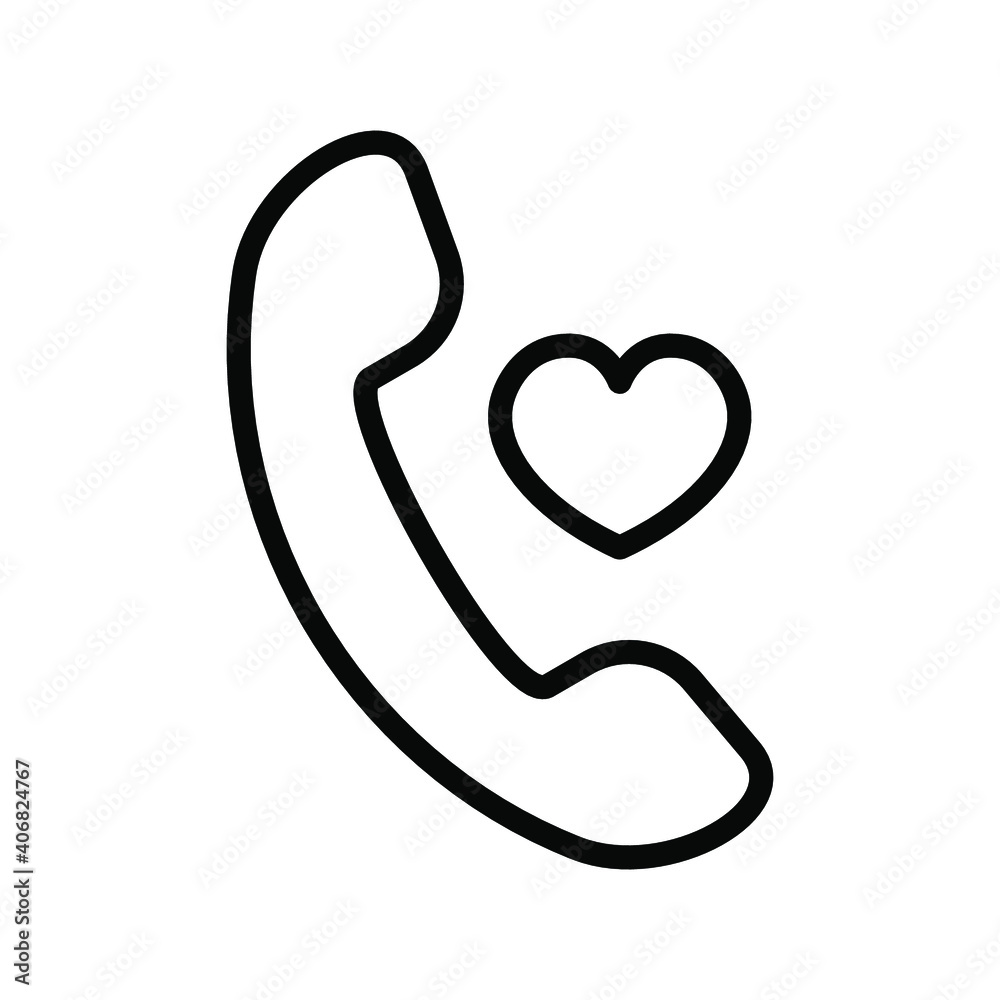 Mobile like icon, heart, love. Call phone icon Mobile like icon, heart, love. Call phone icon