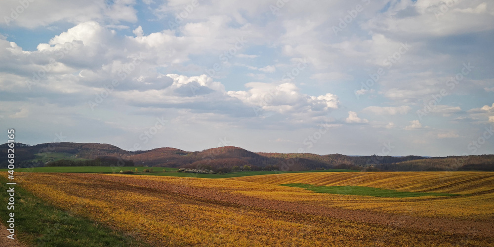 Blick auf den Thüringer Wald vom Sand Unkeroda
