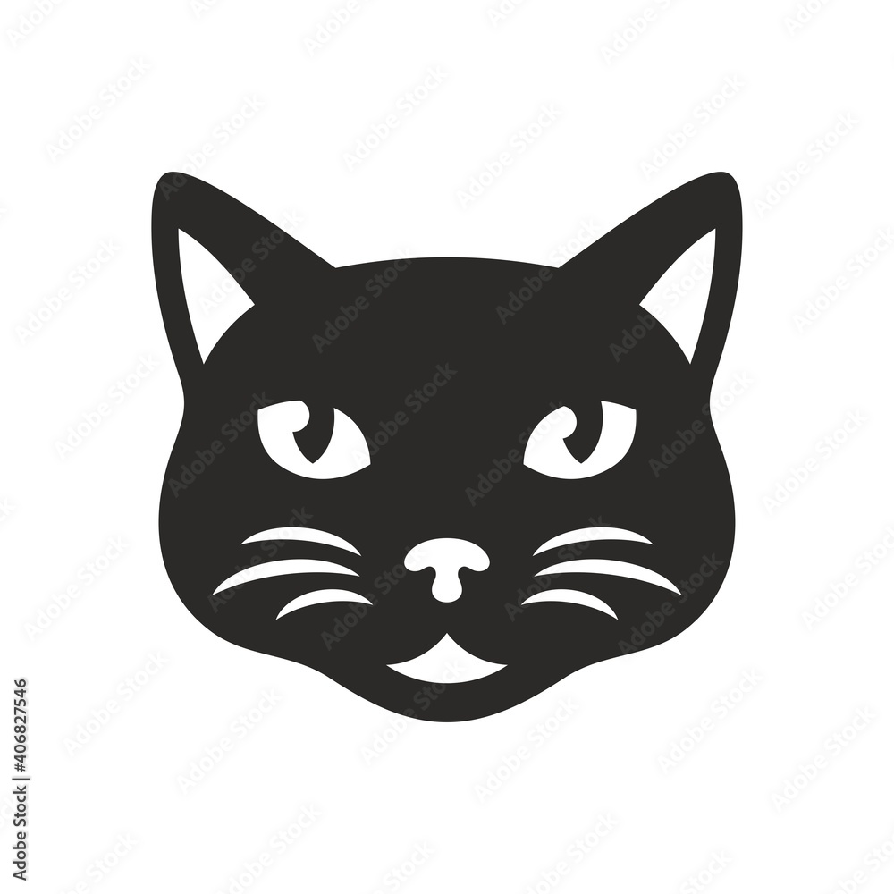 Black cat icon. Pet. Vector icon isolated on white background. Black cat icon. Pet. Vector icon isolated on white background.