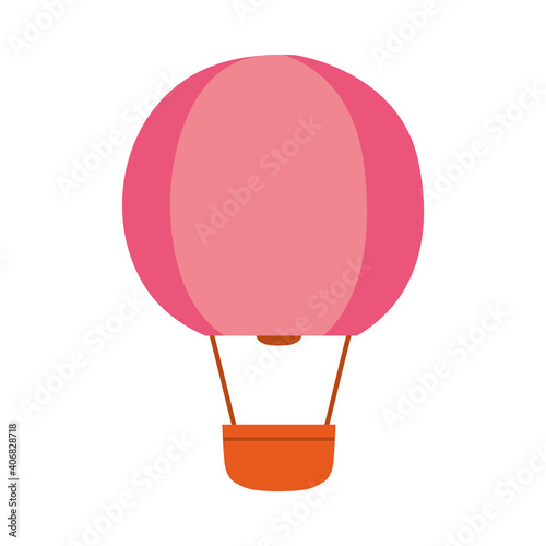 hot air balloon hand drawn icon, colorful design