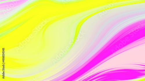 Abstract pink yellow gradient geometric background. Neon light curved lines and shape with colorful graphic design.
