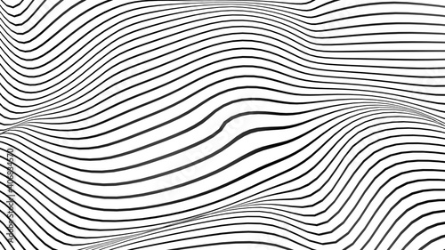 Black and white curve wave line abstract background.