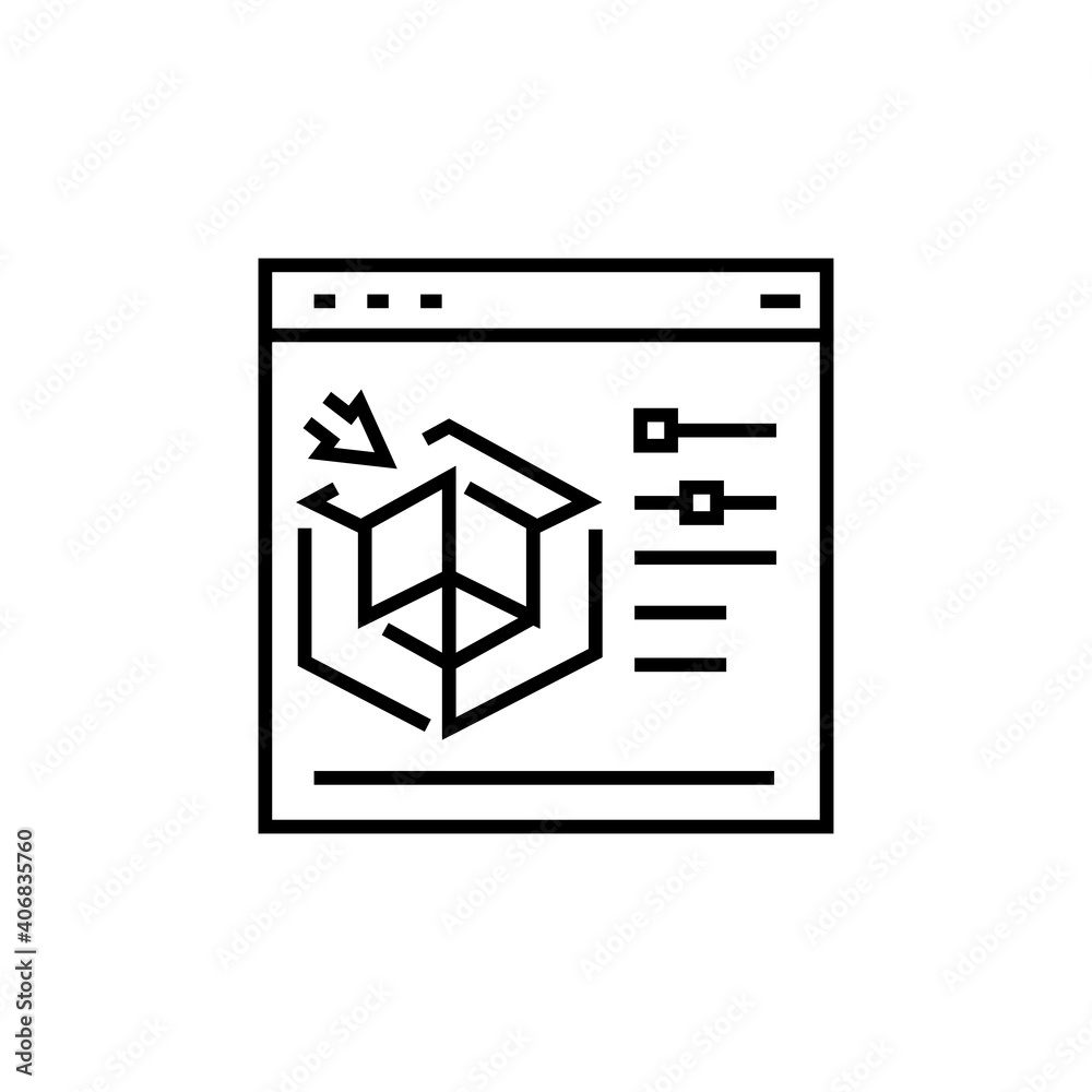 3d printing program icon. Web site vector illustration. 3d printing program icon. Web site vector illustration.