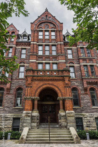 Photography View fragment of historic Ihnatowycz hall (now Royal conservatory of music) building in Toronto, Ontario, Canada