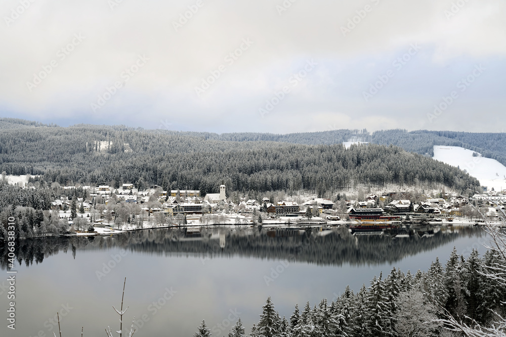 Community of Titisee at Lake Titisee in Winter