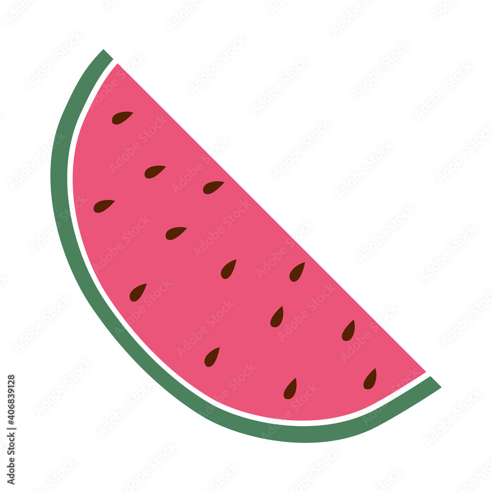 watermelon slice hand drawn icon, colorful design watermelon slice hand drawn icon, colorful design