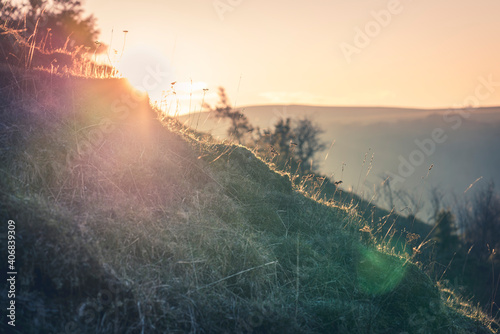 Coucher de soleil dans le Cézallier
