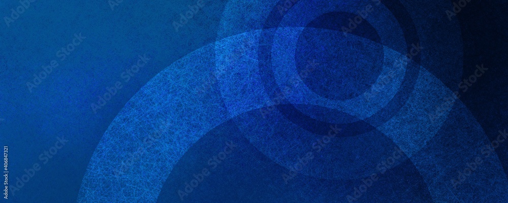 Obraz Blue background with abstract circles and grunge texture, blue color geometric pattern
