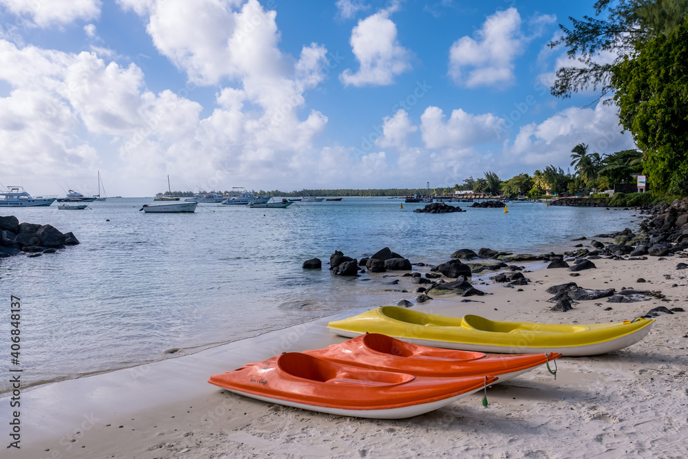 Kayaks on the beach - Mauritius