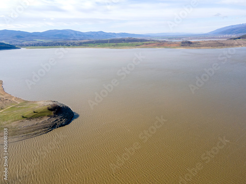 Aerial view of  Zhrebchevo Reservoir, Bulgaria photo