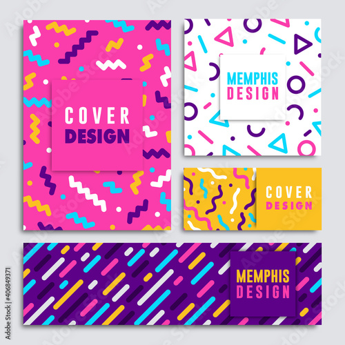 Modern colorful geometric shape card set