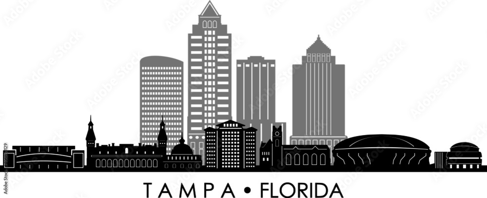 TAMPA Florida SKYLINE City Silhouette Stock Vector | Adobe Stock
