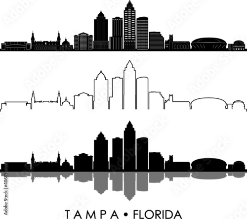 Obraz na płótnie TAMPA Florida SKYLINE City Silhouette
w salonie