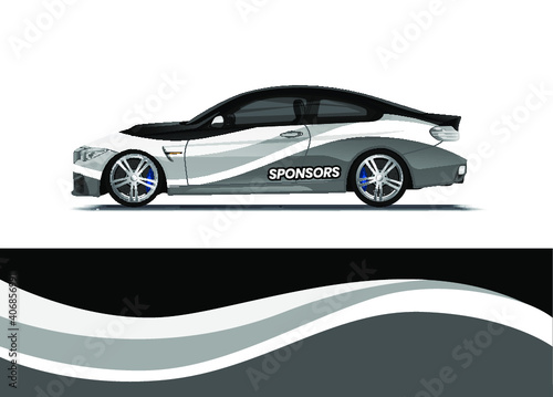 Car decal wrap design vector. Abstract background for vehicle vinyl wrap. Background abstract stripe racing sport graphic designs kit for race car, rally, vehicle, livery and adventure