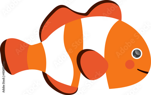 cute illustration of clown fish character for children's books and magazines
