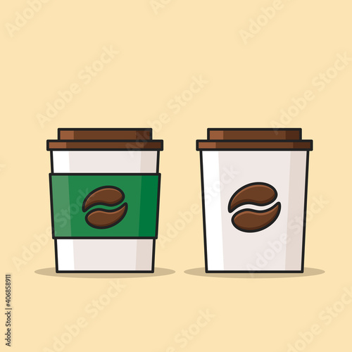 paper cup of hot coffee