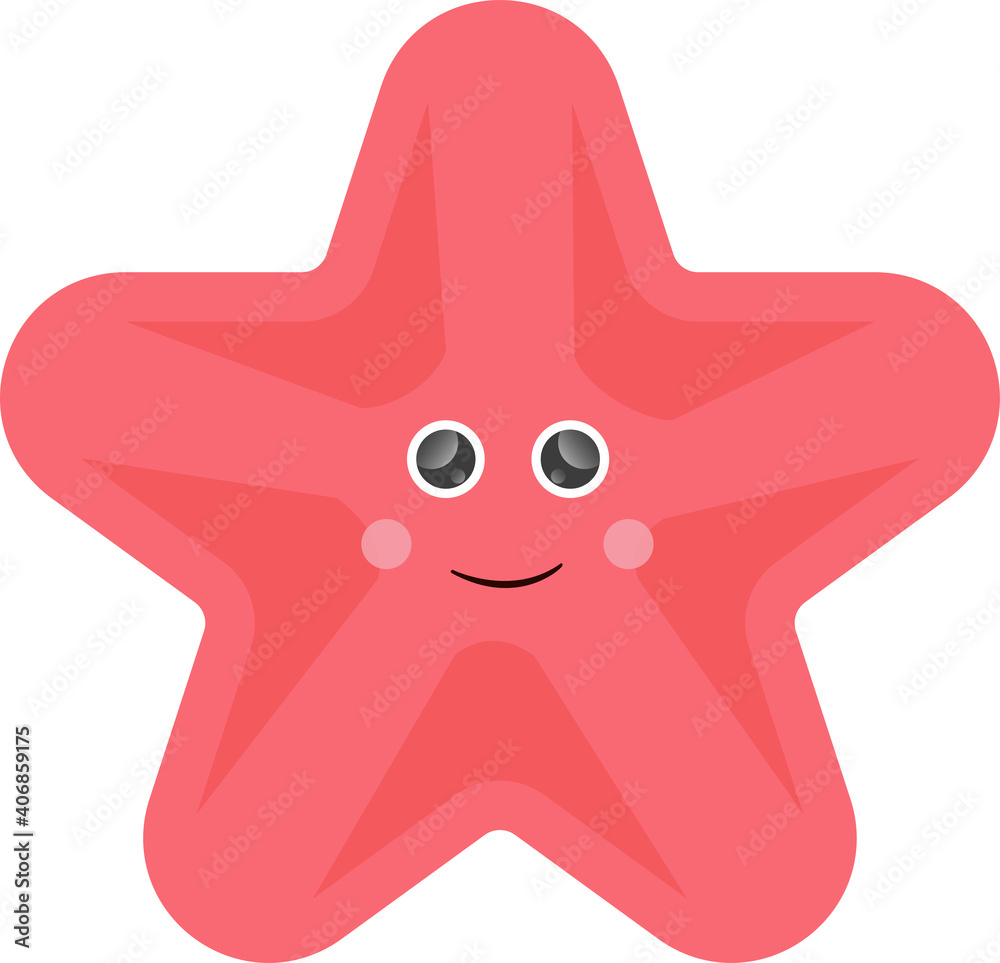 Obraz premium cartoon character illustration starfish child picture