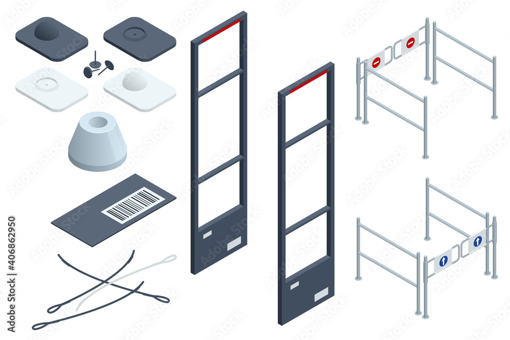 Vecteur Stock Isometric Anti Theft System. Eas Anti-theft Sensor Gate. Anti  Theft Gates for Indoor. Preventing shoplifting scanner gate. Customer  shopping store Monitoring management checkout | Adobe Stock