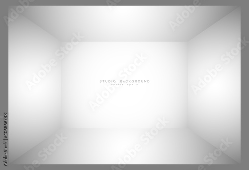 Empty white grey gradient studio room background. backdrop light interior with copyspace for your creative project, Vector illustration EPS 10