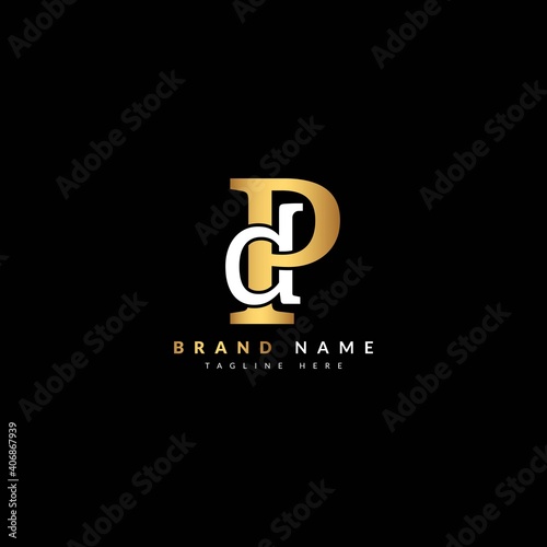 PD DP letter composite concept for company and business logo. Luxury logo design.