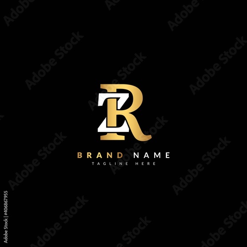 ZR RZ letter composite concept for company and business logo. Luxury logo design.