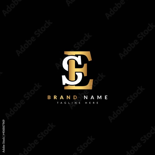 ES SE letter composite concept for company and business logo. Luxury logo design.