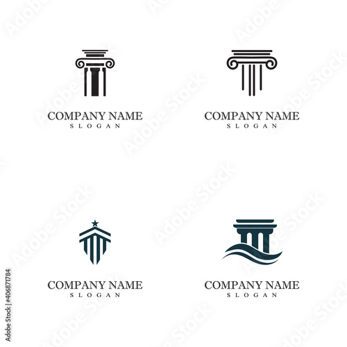 Set Column Logo Template vector