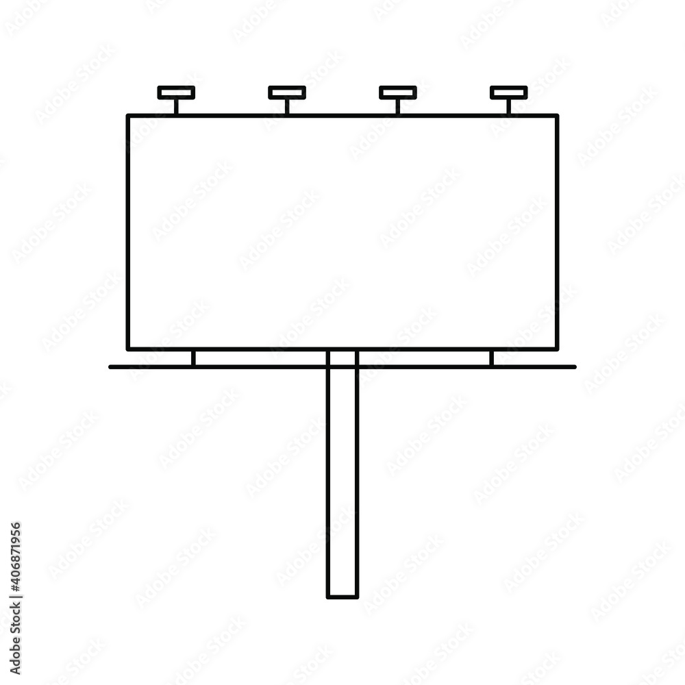 Obraz premium Billboard icon sign vector,Symbol, logo illustration for web and mobile on white background color editable