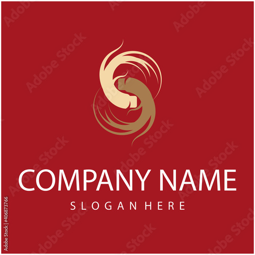 Ginseng Wave Logo Template vector