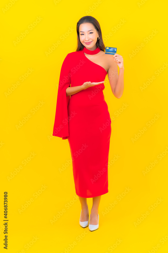 Portrait beautiful young asian woman with credit card Portrait beautiful young asian woman with credit card