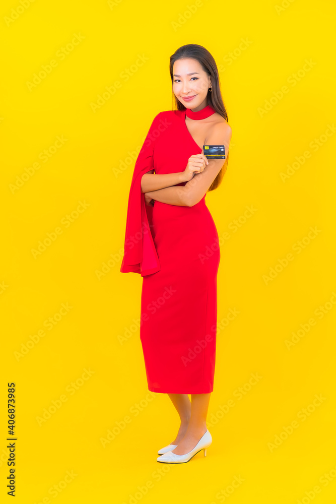 Portrait beautiful young asian woman with credit card Portrait beautiful young asian woman with credit card