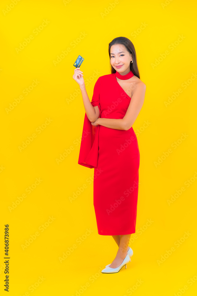 Portrait beautiful young asian woman with credit card Portrait beautiful young asian woman with credit card