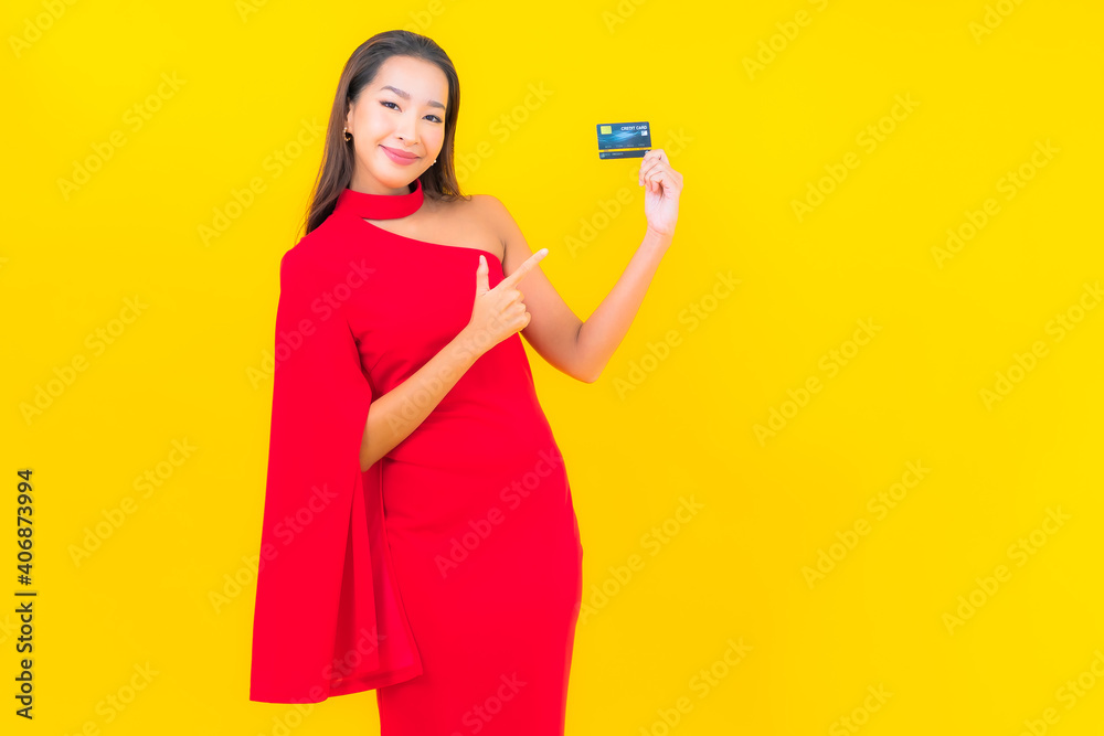 Portrait beautiful young asian woman with credit card Portrait beautiful young asian woman with credit card