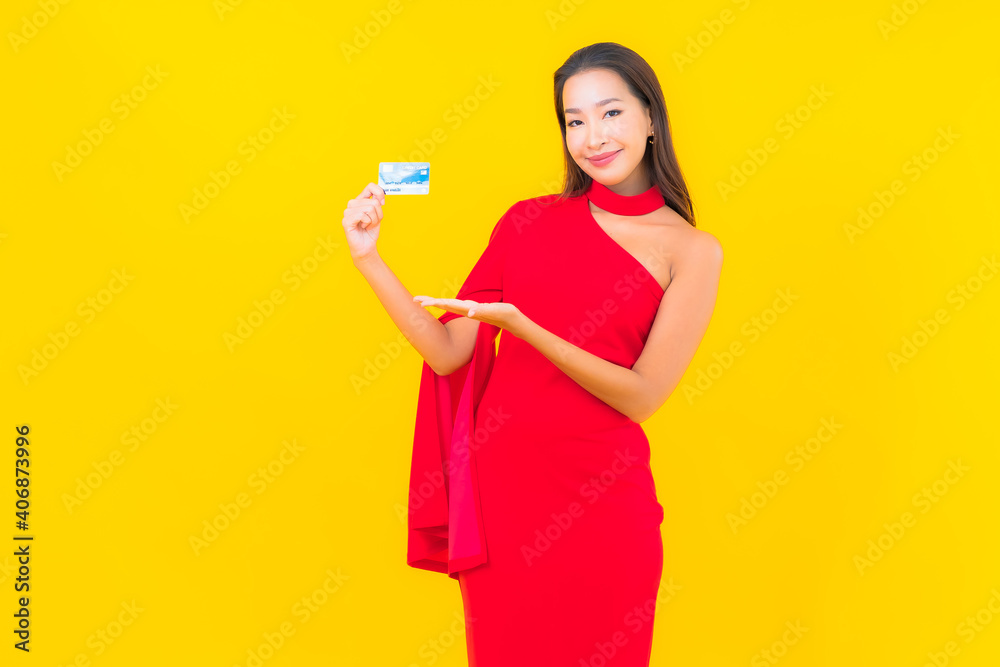 Portrait beautiful young asian woman with credit card Portrait beautiful young asian woman with credit card