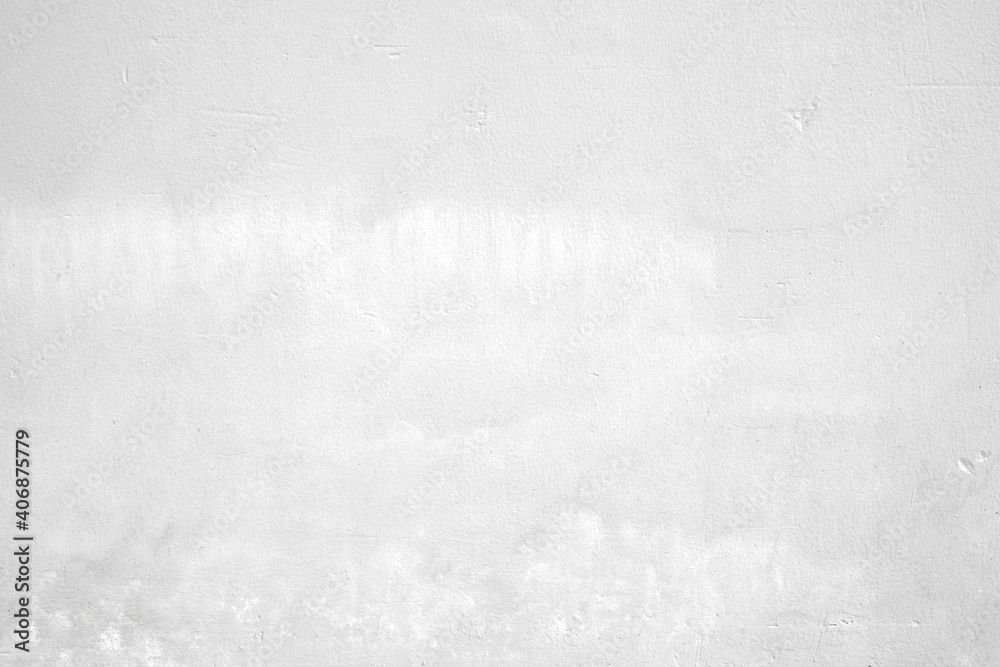 Fototapeta premium White concrete stone surface paint wall background, Grunge cement paint texture backdrop, White rough concrete stone wall background, Copy space for interior design background, banner, wallpaper