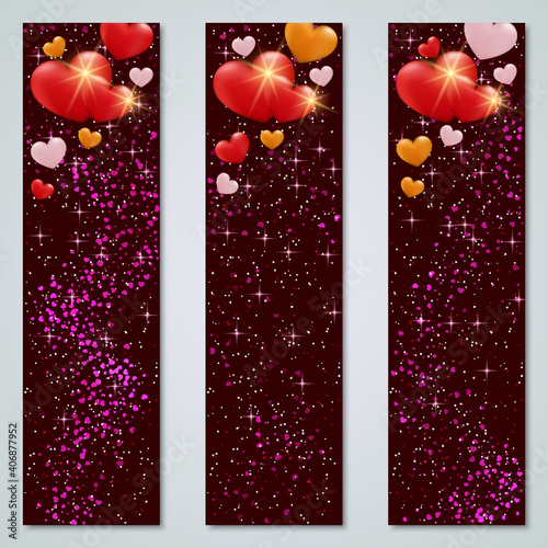 Valentine's day luxury vector banners templates collection
