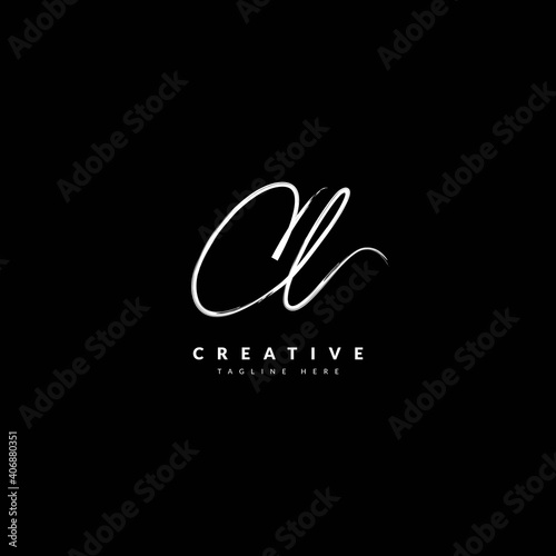 Initial CL handwritten signature logotype. Typography for company and business logo. Vector logo design.