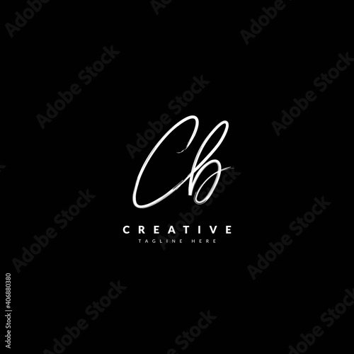 Initial CB handwritten signature logotype. Typography for company and business logo. Vector logo design.