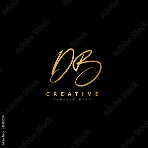 Initial DB handwritten signature logotype. Typography for company and business logo. Vector logo design.