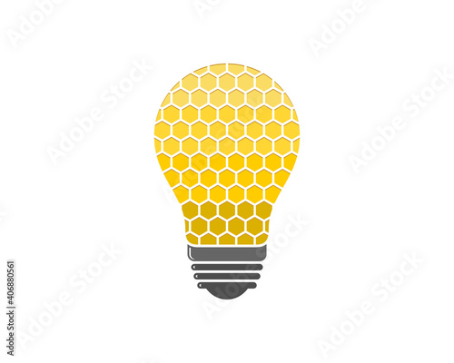 Beehive with light bulb logo