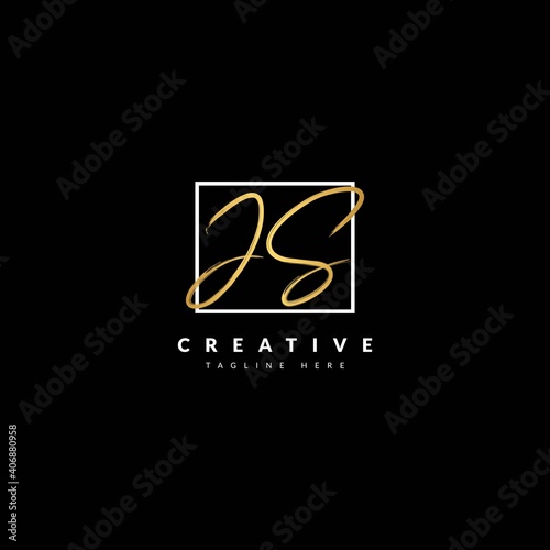 Initial JS handwritten signature logotype. Typography for company and business logo. Vector logo design.