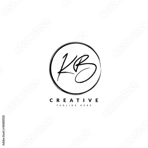 Bild auf Leinwand Initial KB handwritten signature logotype