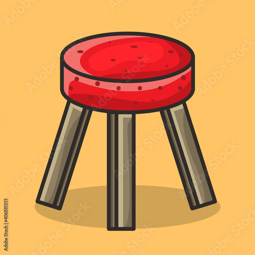 stool chair isolated cartoon vector illustration in flat style
