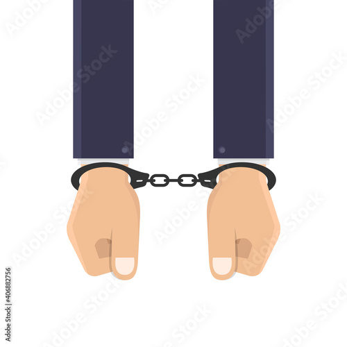 Business hand handcuffed design vector illustration