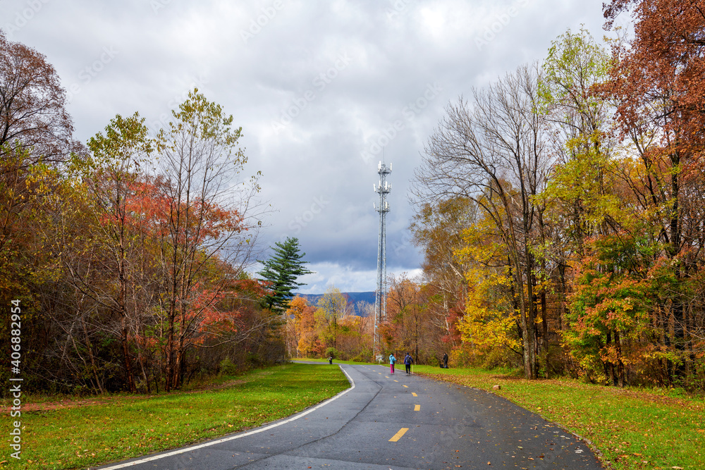 Fototapeta premium The beautiful autumn landcsape of Jinlong Mountain of Harbin, China.