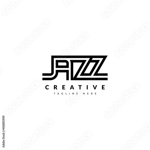 JAZZ Striped Combination Logo. Typography for Company and Business Logo.