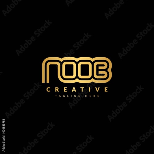 NOOB Striped Combination Logo. Typography for Company and Business Logo.