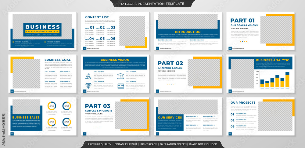 set of minimalist business presentation template design with clean style and minimalist layout set of minimalist business presentation template design with clean style and minimalist layout
