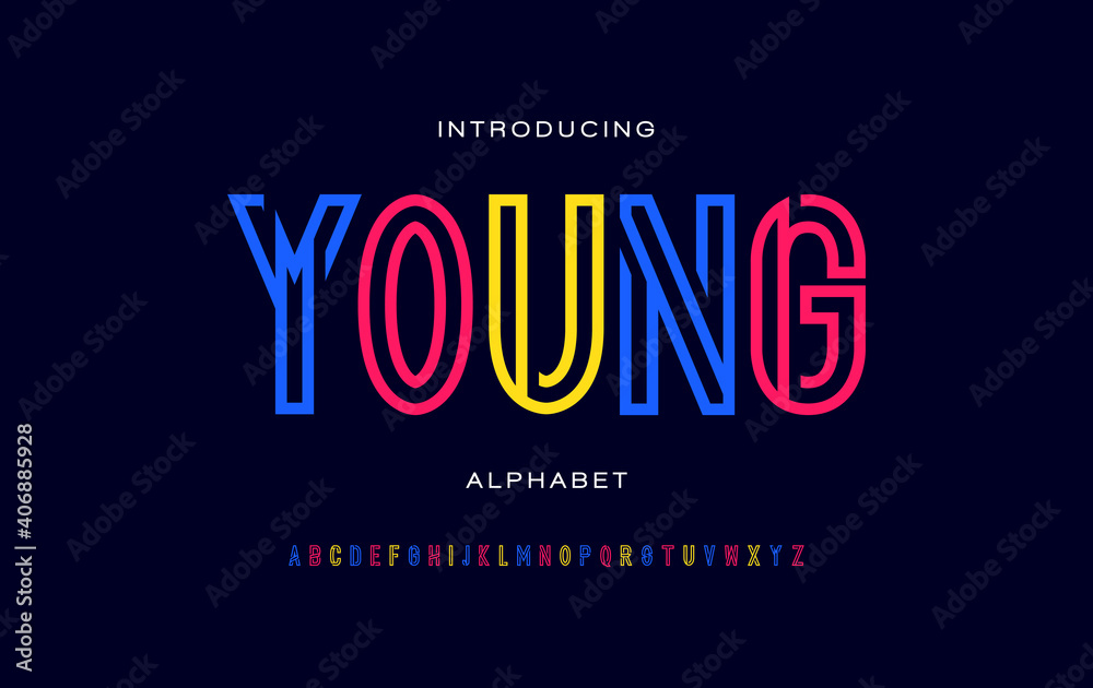 Line alphabet fonts. Typography for a design, poster, banner, etc. Vector element or template A to Z Line alphabet fonts. Typography for a design, poster, banner, etc. Vector element or template A to Z