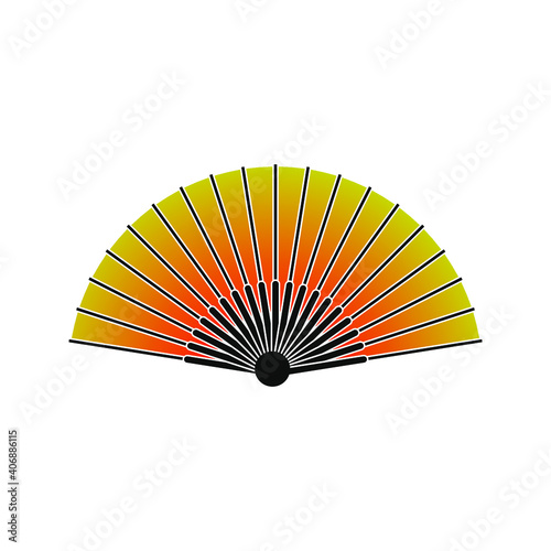 hand fan icon. folding fan icon. vector illustration